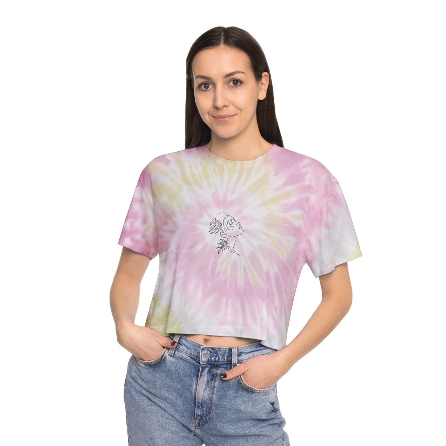 Women's Tie-Dye Crop Tee with Artistic Design - Perfect for Summer Festivals, Casual Outings, and Gift Giving, Roots of My Soil, [...]