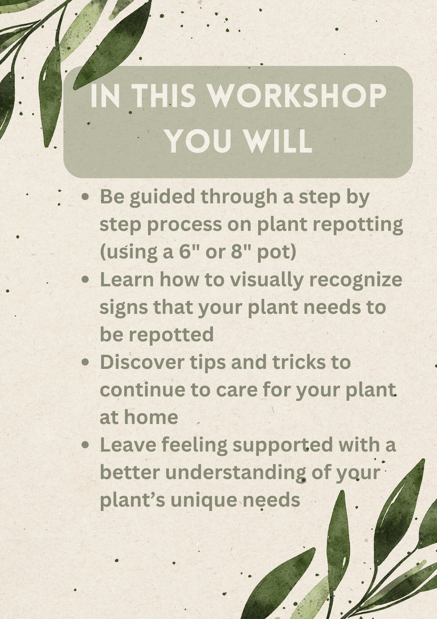 Repotting Class 7/30